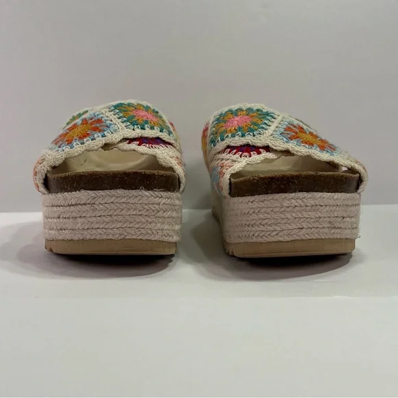 Dirty Laundry Plays Platform Crochet Espadrille Sandals - multi, size 6/36.5 - Picture 5 of 13